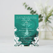 結婚式招待状白ヴィンテージ花 インビテーションポストカード (スタンド正面)