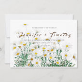 結婚式招待状白色デイジーインク及び水色 招待状 (正面)