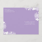 結婚式招待状白薄紫ヴィンテージ インビテーションポストカード (裏面)