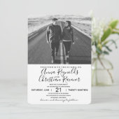 結婚式招待状白黒 招待状 (スタンド正面)
