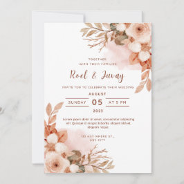 結婚式招待状秋オレンジ 招待状