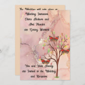 結婚式招待状秋ツリー&蝶 招待状 (正面/裏面)