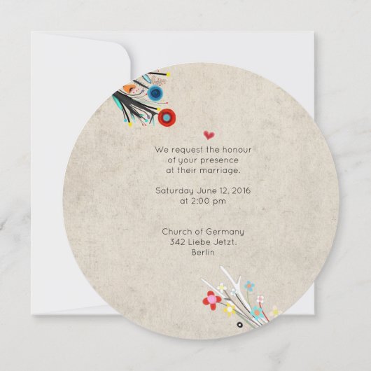 結婚式招待状素晴らしホタテ模様ルピデテキーラ 招待状 (裏面)