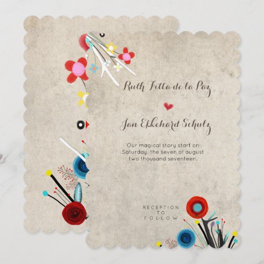 結婚式招待状素晴らしホタテ模様ルピデテキーラ 招待状 (正面/裏面)