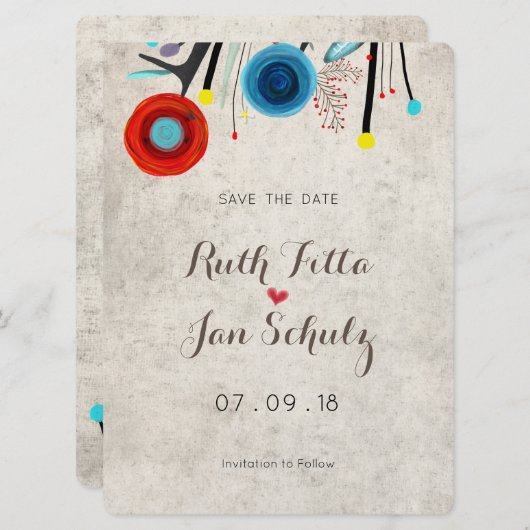 結婚式招待状素晴らしルピデテキーラ セーブザデート (正面/裏面)