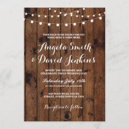 結婚式招待状素朴ウッドライト 招待状