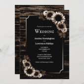 結婚式招待状素朴ダークウッドフローラ 招待状 (正面/裏面)