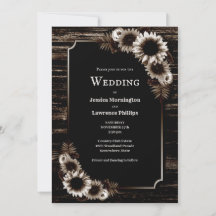 結婚式招待状素朴ダークウッドフローラ