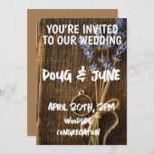 結婚式招待状素朴パーソナライズされた 招待状 (正面/裏面)