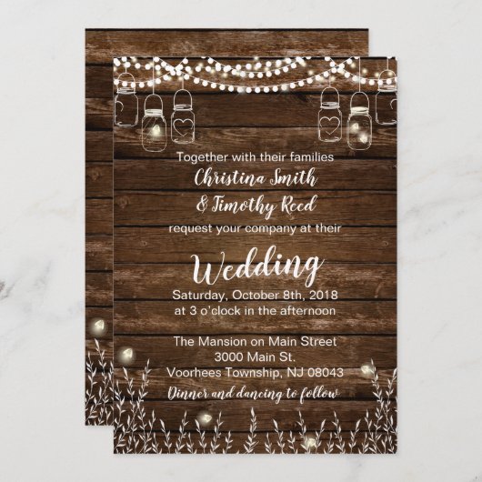 結婚式招待状素朴-カントリーウェディング 招待状 (正面/裏面)