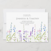 結婚式招待状紫青野花 招待状 (正面)