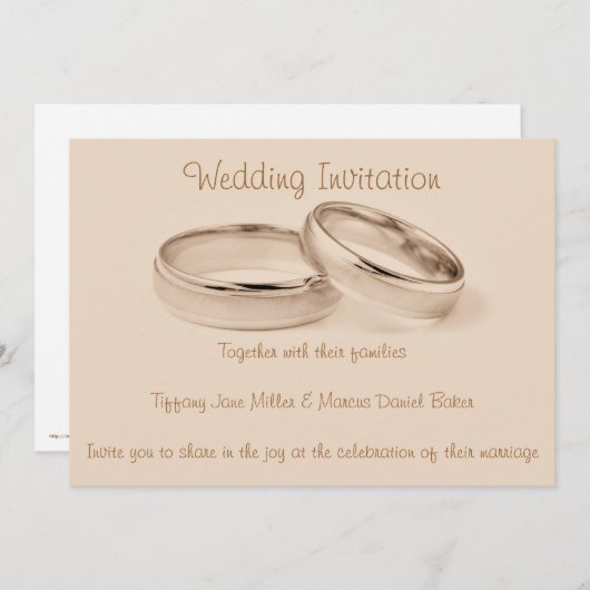 結婚式招待状結婚輪 招待状 (正面/裏面)