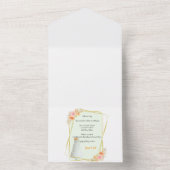 **結婚式招待状緑 オールインワン招待状 (内側)