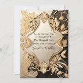 結婚式招待状編集可能ラグジュアリーデザイン 招待状 (裏面)