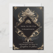 結婚式招待状編集可能ラグジュアリーデザイン 招待状 (裏面)