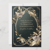 結婚式招待状編集可能ラグジュアリーデザイン 招待状 (裏面)