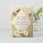 結婚式招待状編集可能ラグジュアリーデザイン 招待状 (スタンド正面)