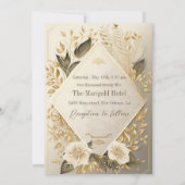 結婚式招待状編集可能ラグジュアリーデザイン 招待状 (裏面)