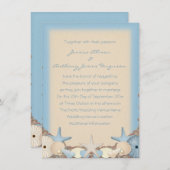 結婚式招待状美しい熱帯ビーチシェル 招待状 (正面/裏面)