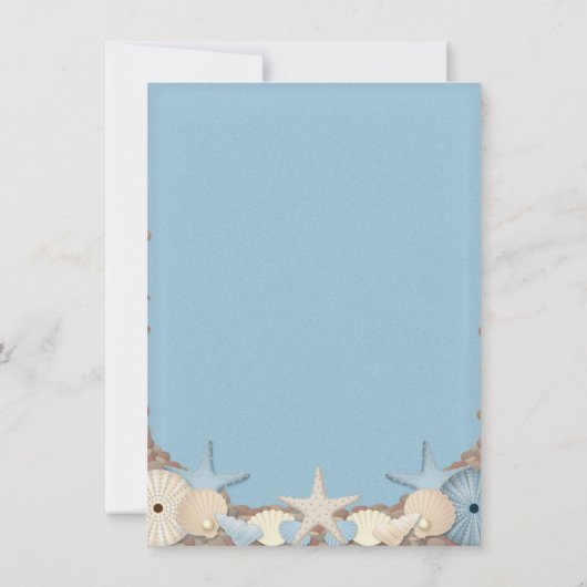 結婚式招待状美しい熱帯ビーチシェル 招待状 (裏面)
