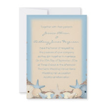 結婚式招待状美しい熱帯ビーチシェル