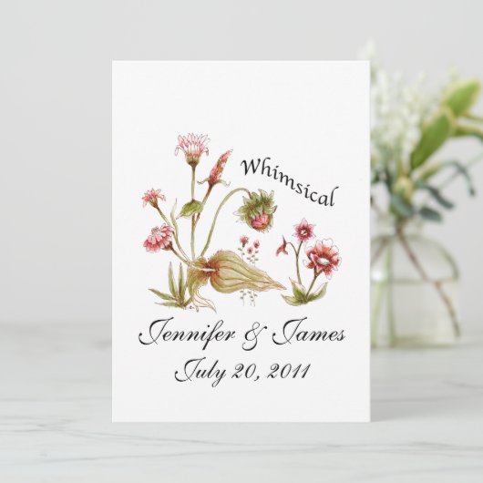 結婚式招待状色彩の鮮やかの野草 招待状 (スタンド正面)