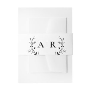 結婚式招待状蛇行つる植物スクロール 招待状ベリーバンド