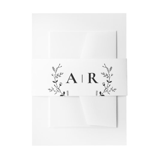 結婚式招待状蛇行つる植物スクロール 招待状ベリーバンド (正面例)