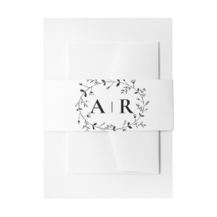 結婚式招待状蛇行つる植物スクロール 招待状ベリーバンド