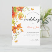 結婚式招待状蝶の花のサンプルモダン 招待状 (スタンド正面)