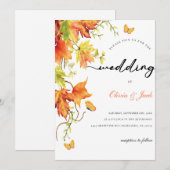 結婚式招待状蝶の花のサンプルモダン 招待状 (正面/裏面)