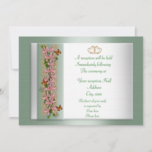 結婚式招待状蝶アジアリイ 招待状 (裏面)