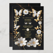 結婚式招待状蝶 招待状 (正面/裏面)