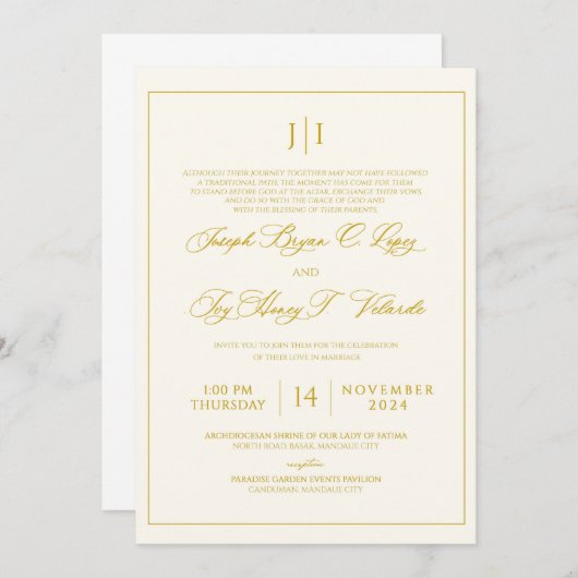 結婚式招待状表紙 招待状 (正面/裏面)