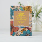 結婚式招待状褐色孔 招待状 (スタンド正面)