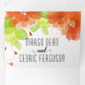 結婚式招待状要求の白黒2 三つ折り招待状 (内部最初)