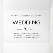 結婚式招待状要求の白黒2 三つ折り招待状 (内部中)