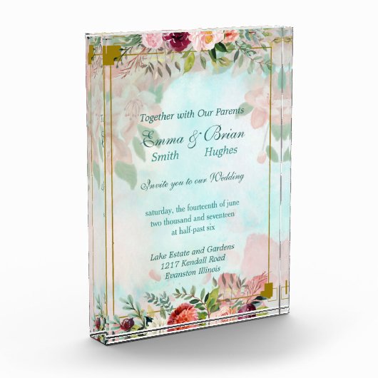 結婚式招待状記念 フォトブロック (左)