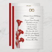 結婚式招待状赤カラーリリー 招待状 (正面/裏面)