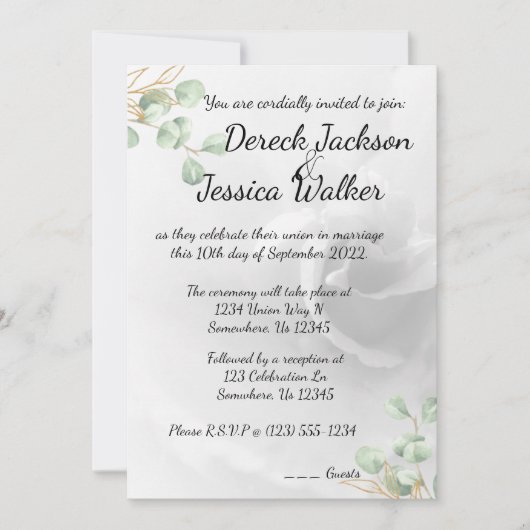 結婚式招待状連合 招待状 (正面)