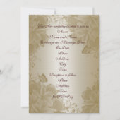 結婚式招待状金ゴールドサテンプルメリア 招待状 (正面)