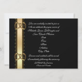 結婚式招待状金ゴールドハートオンブラック 招待状 (裏面)