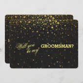 結婚式招待状金ゴールド紙吹雪栽培者招待状 招待状 (正面/裏面)