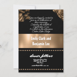 結婚式招待状金ゴールド色フローラ 招待状