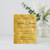 結婚式招待状金ゴールド黒カスタマイズ 招待状 (スタンド正面)