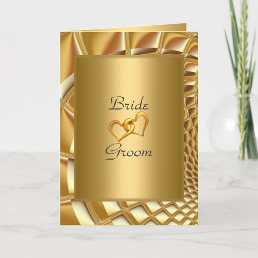 結婚式招待状金ゴールド 招待状 (正面)
