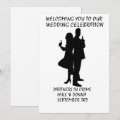 結婚式招待状銃の仲間 招待状 (正面/裏面)