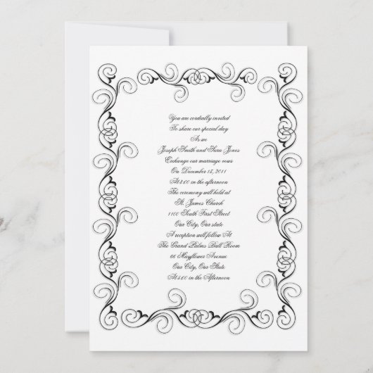 結婚式招待状銅リボンフローラデザイン 招待状 (裏面)