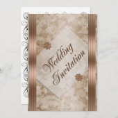 結婚式招待状銅リボンフローラデザイン 招待状 (正面/裏面)