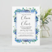 結婚式招待状青紫陽花 招待状 (スタンド正面)